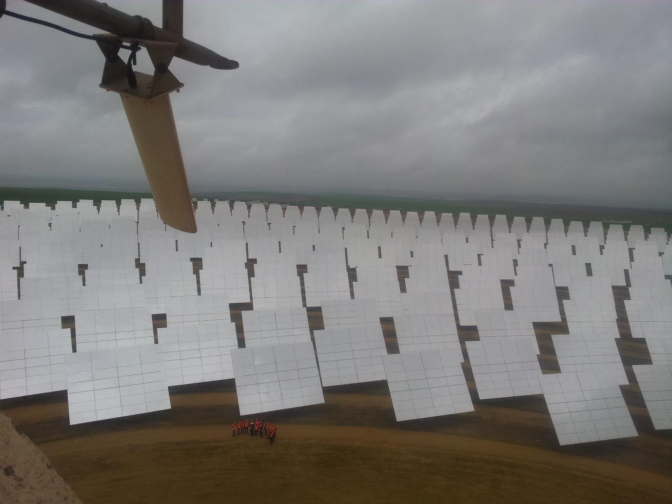 Aerial view of a concentrated solar power field, Spain