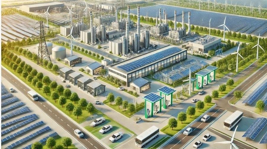 Integrated renewable energy and industrial campus of the future